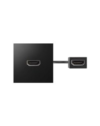 Simon 40001194-038 Conector HDMI Tipo “A” hembra-hembra con latiguillo y placa incorporada negra Simon 400 