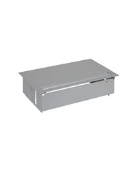 Simon 45422000-133 Kit dentro de la mesa personalizable con tapa y aleta, cargador 2xUSB, 2 schukos y 1 elemento vacío aluminio 