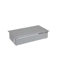 Simon 45624000-133 Kit dentro de la mesa personalizable con tapa y aleta, cargador 2xUSB, 4 schukos y 1 elemento vacío aluminio 